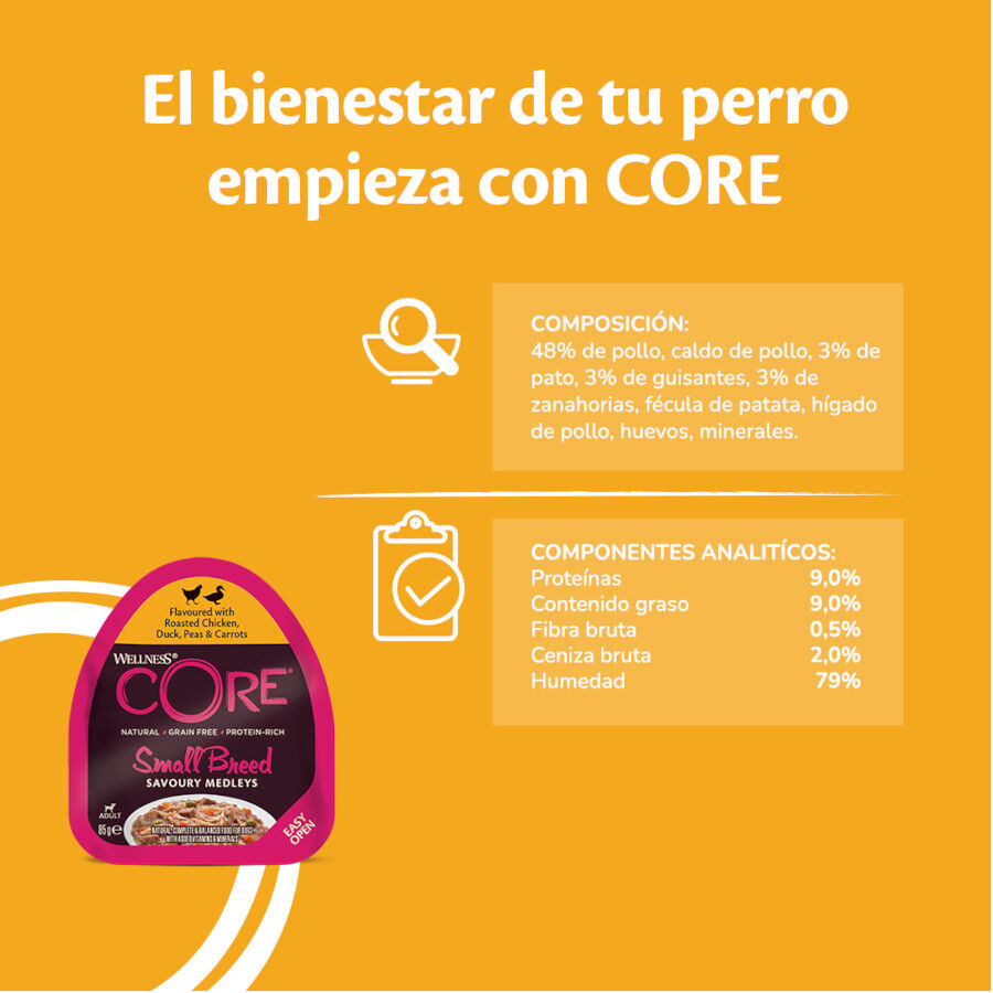 Wellness Core Small Breed Grain Free Frango e Pato terrina para cães, , large image number null